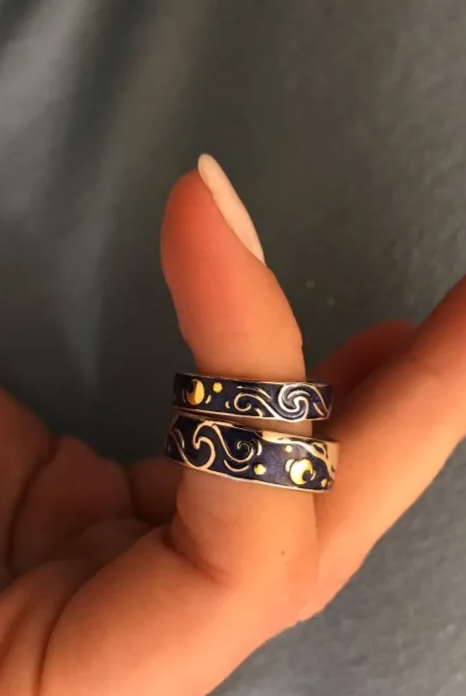 The Starry Night Couple Rings