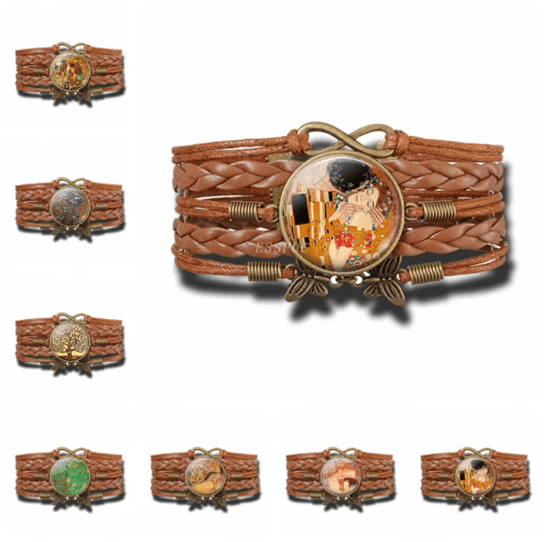 Gustav Klimt Infinity Charm Bracelets - PAP Art Store