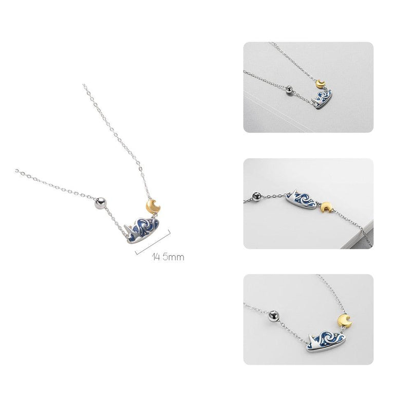 The Starry Night Silver Necklace - Art Store