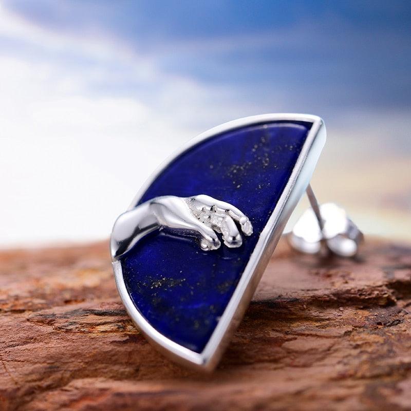 'The Creation of Adam' 925 Sterling Silver Earring - Art Store