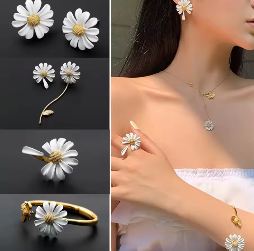 Daisy plucked Flower Jewelry