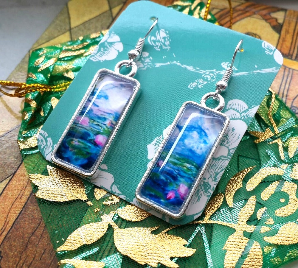Claude Monet Artwork Glass Earrings
