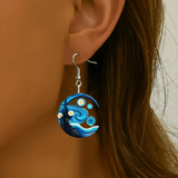 Unique 2D Acrylic Starry Night Earrings