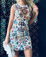 Vibrant Diamante Mini Dress