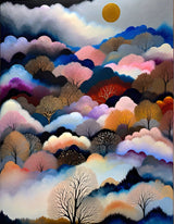 A dance of a misty, diverse forest