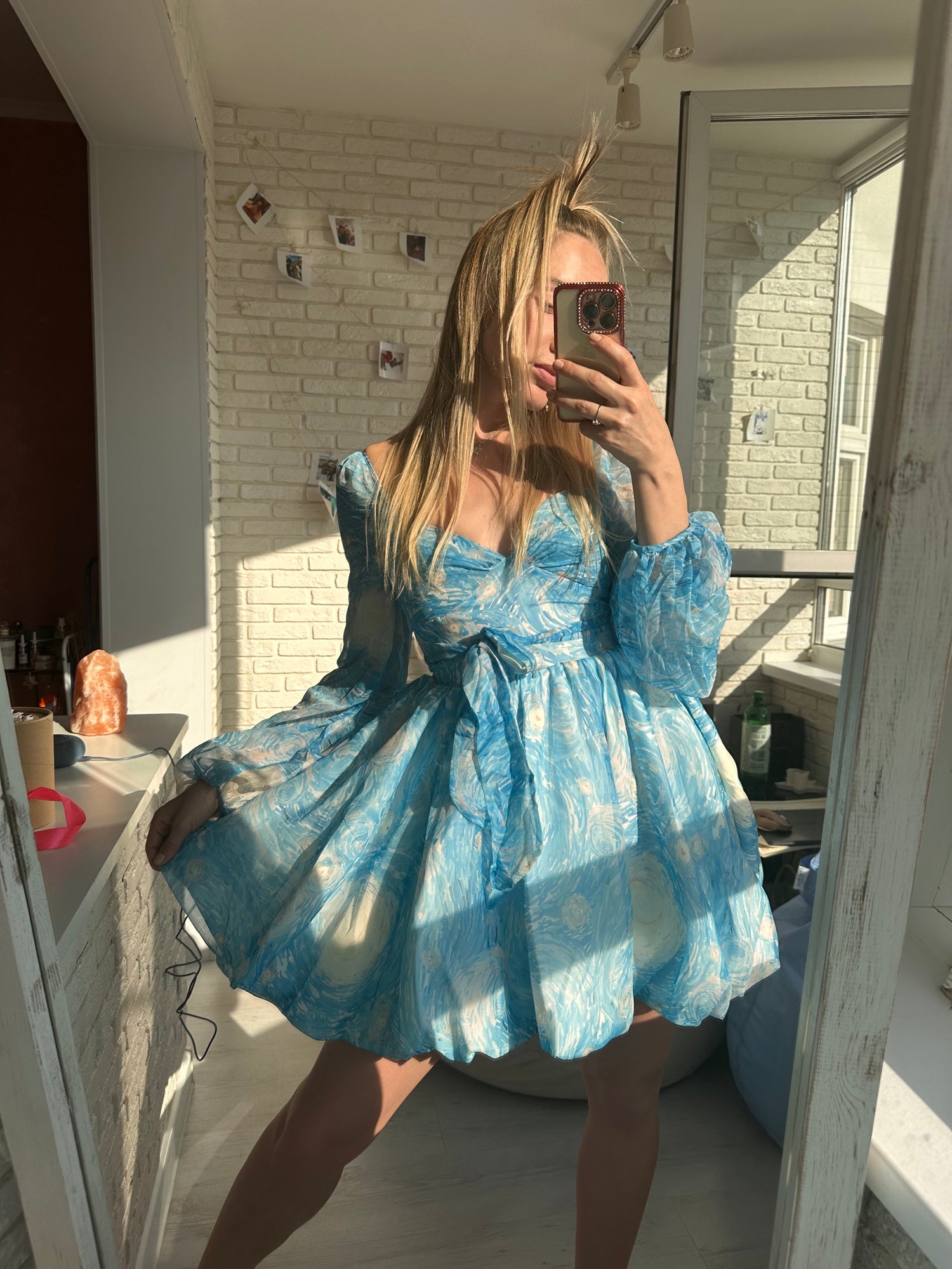 Starry Night Chiffon Short Dress