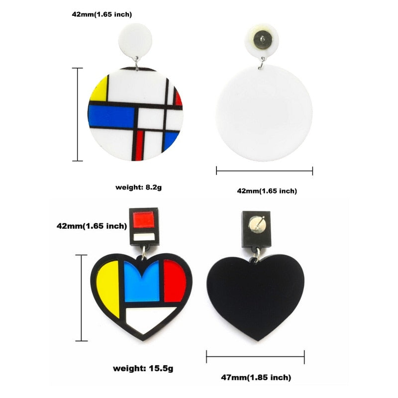 Piet Mondrian Art Earrings