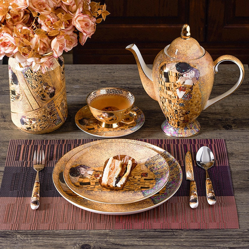 Luxury Gustav Klimt Bone China Coffee Set