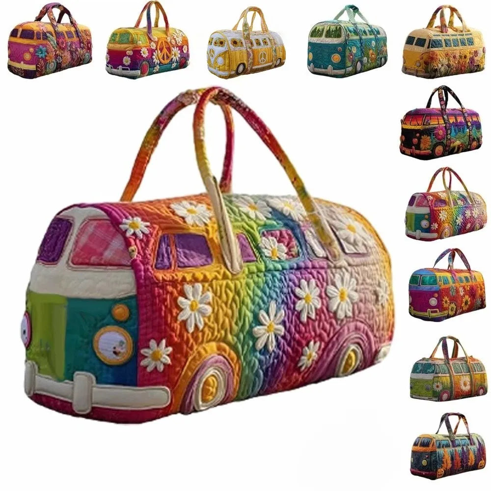 Hippie Van Quilted Duffle Bags