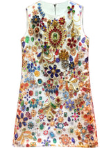 Vibrant Diamante Stones White Mini Dress