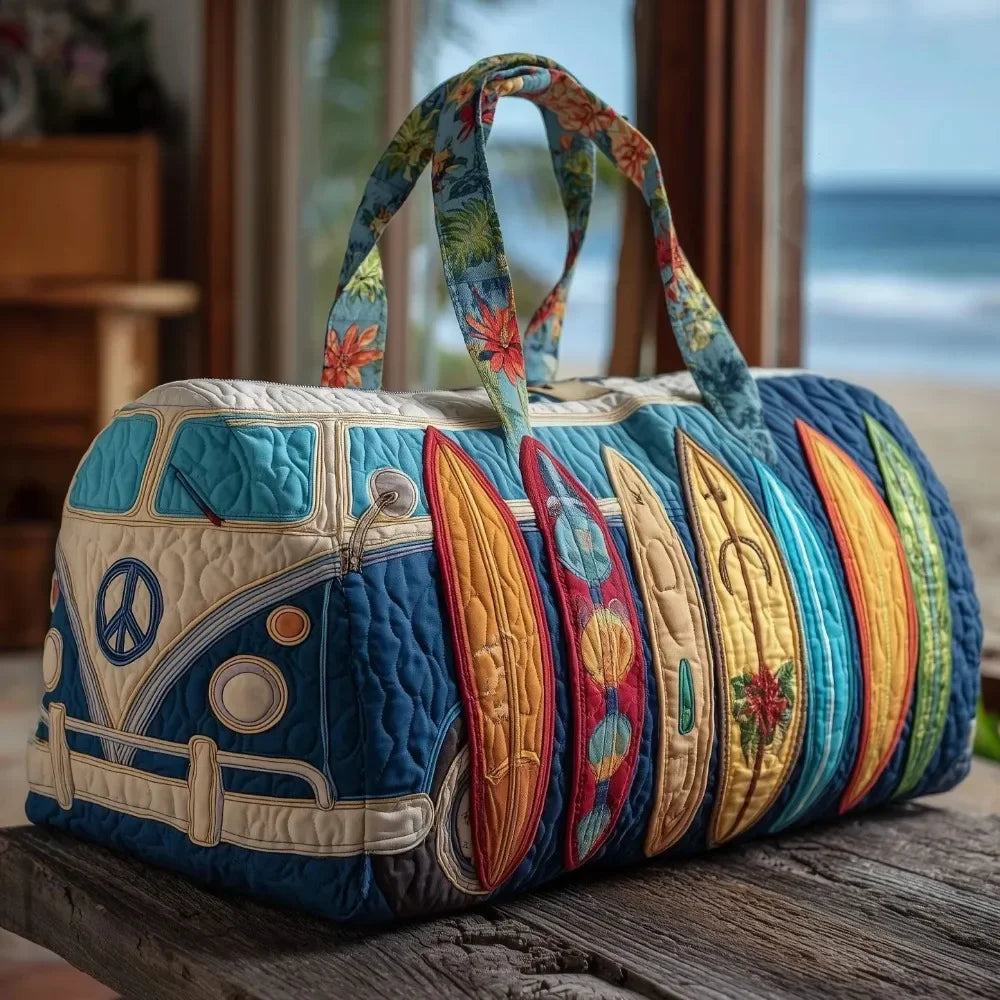 Hippie Van Quilted Duffle Bags