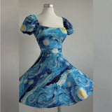 Van Gogh Starry Sky Mini Dress