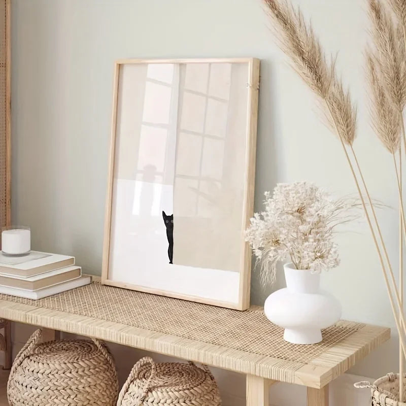 I See You – Minimalist Black Cat Art Print