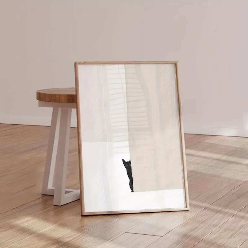 I See You – Minimalist Black Cat Art Print