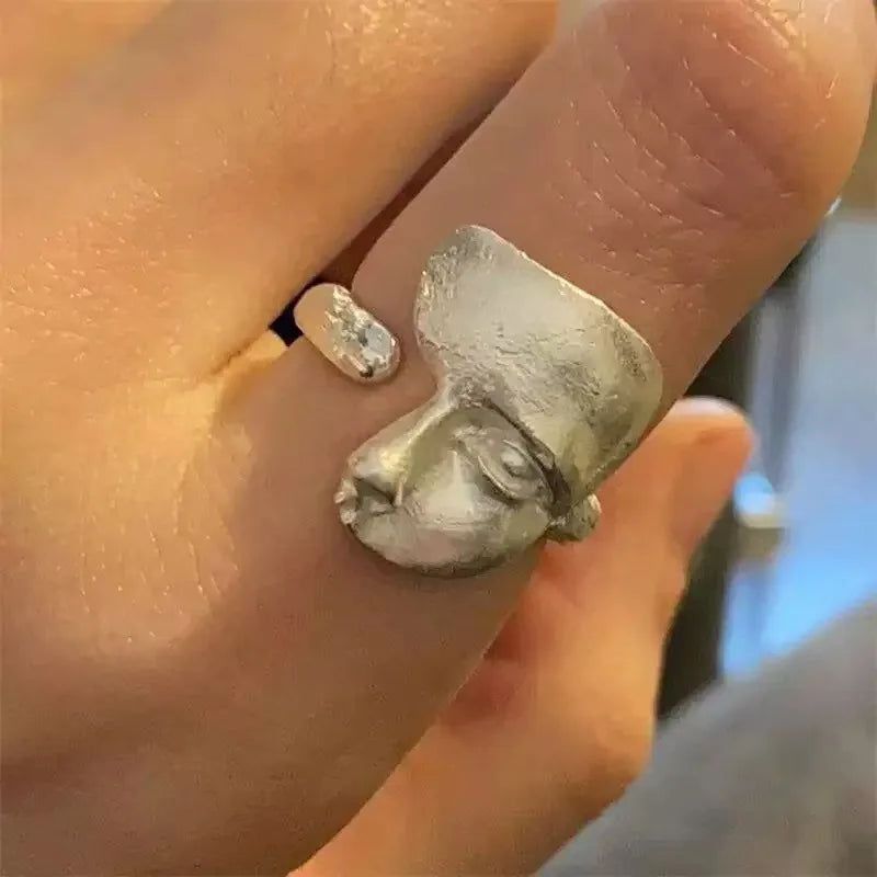 Unique Abstract Face Ring