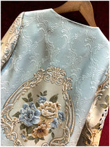 Embroidery Heavy Rhinestone Trench Coat