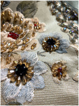 Embroidery Heavy Rhinestone Trench Coat