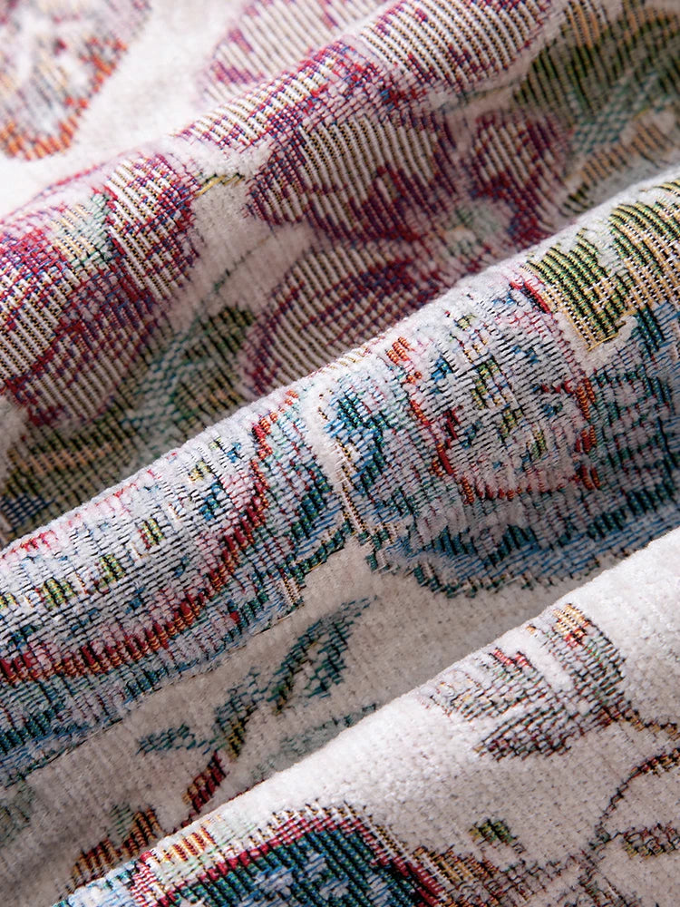 Floral Elegance Beaded Jacquard Coat