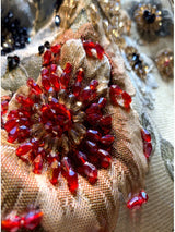 Embroidery Heavy Rhinestone Trench Coat