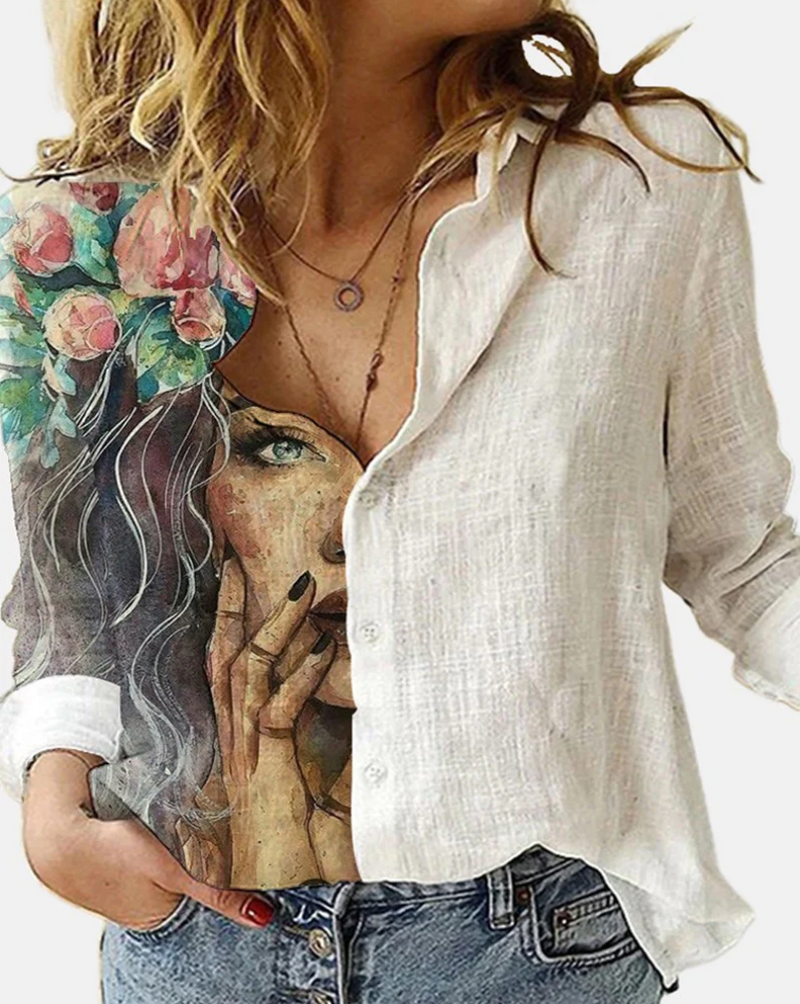 Floral Figure Printed Shirt