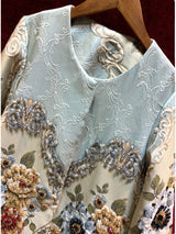 Embroidery Heavy Rhinestone Trench Coat