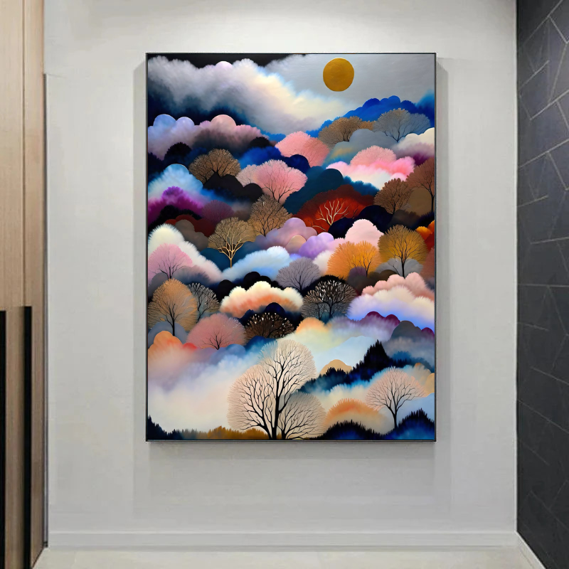 A dance of a misty, diverse forest