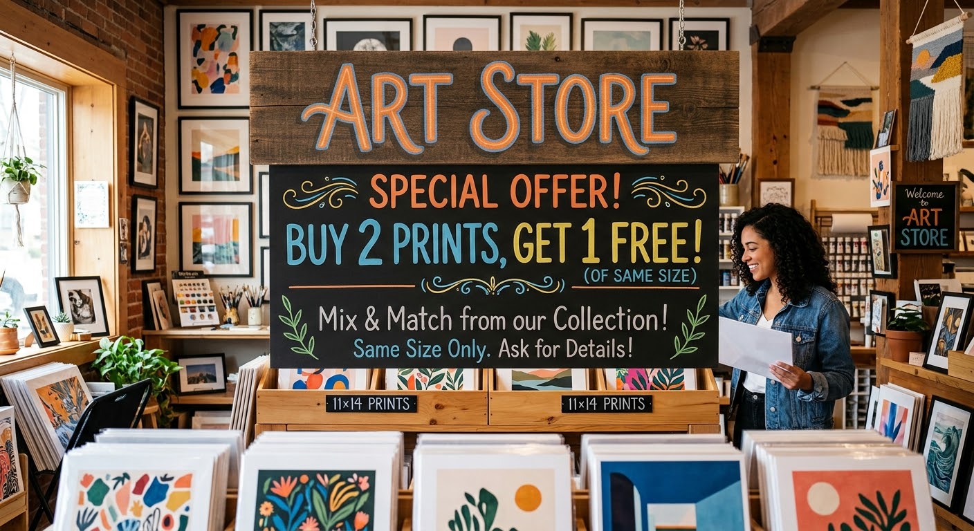 “Love 2 Prints? Get the 3rd FREE!”