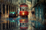 Rainy Impressionist Streetscape Print
