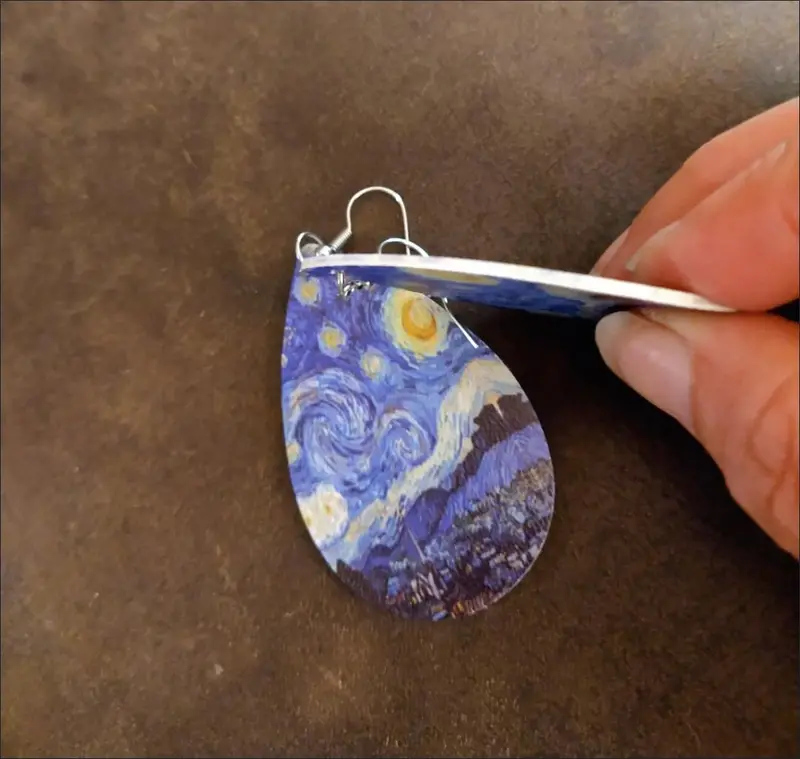 Gogh's Starry Night Vinyl Earrings