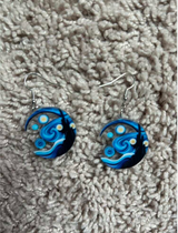 Unique 2D Acrylic Starry Night Earrings
