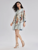 Hand-Sewn Beaded 3D Floral Jacket