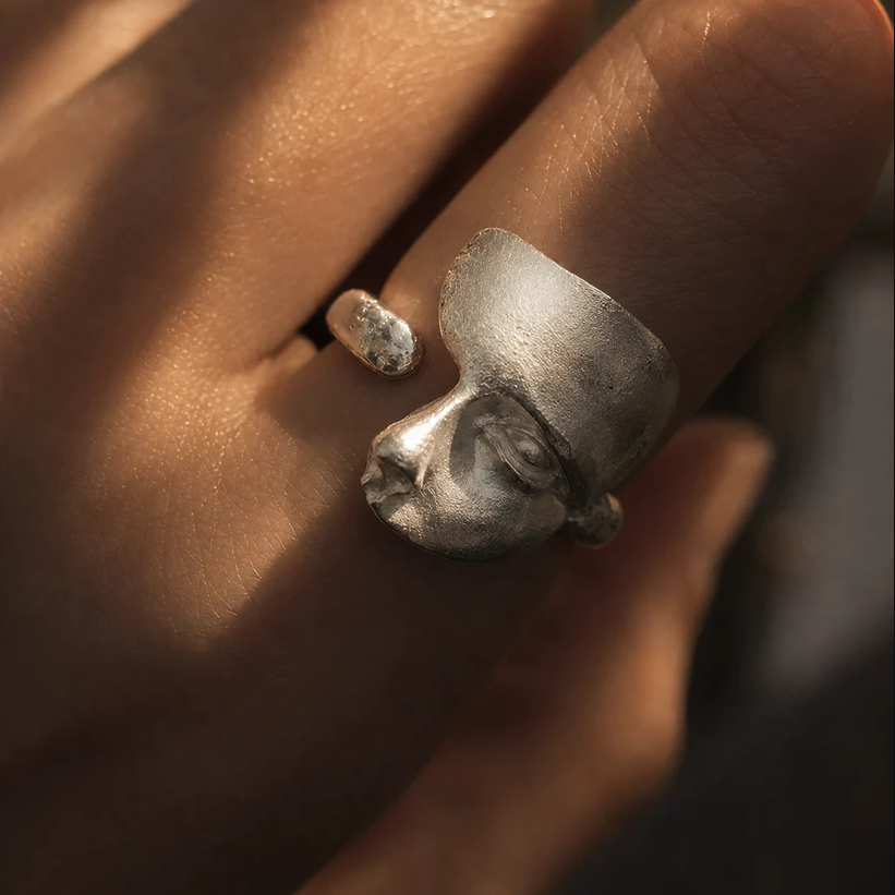 Unique Abstract Face Ring