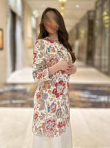 Floral Elegance Beaded Jacquard Coat