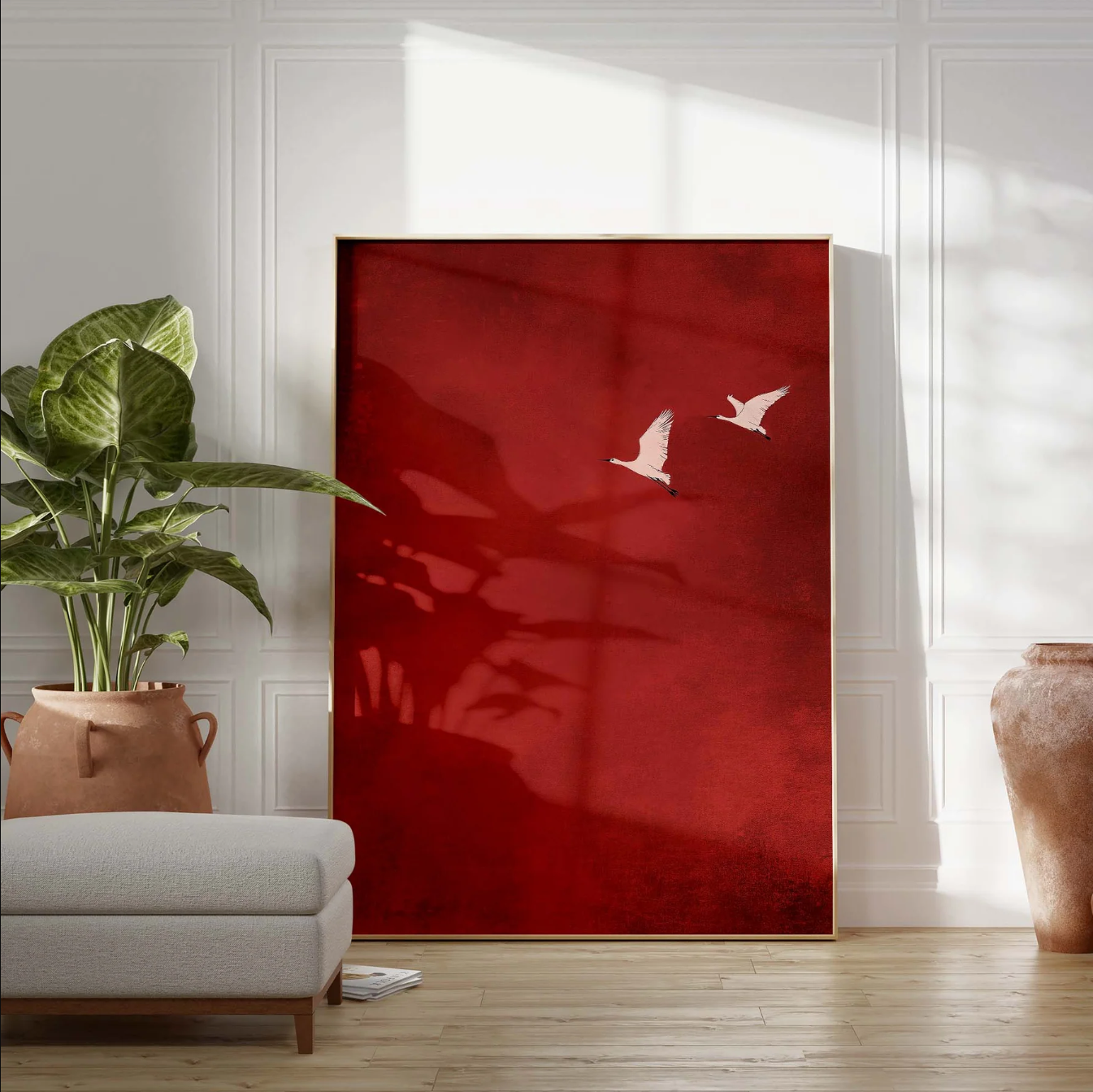 Minimalist Crimson Skydance