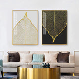 Scandinavian Golden Leaf & Petals Prints