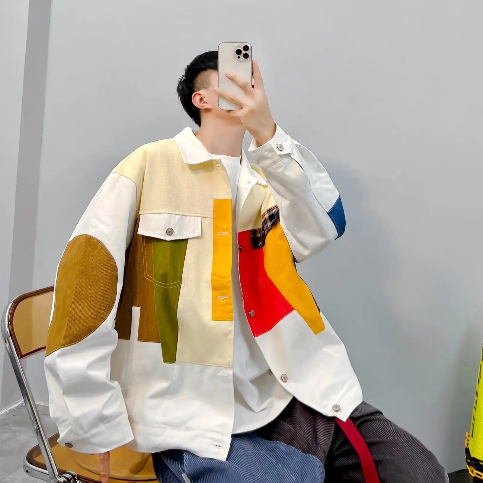 Geometric Abstract Oversized Jacket