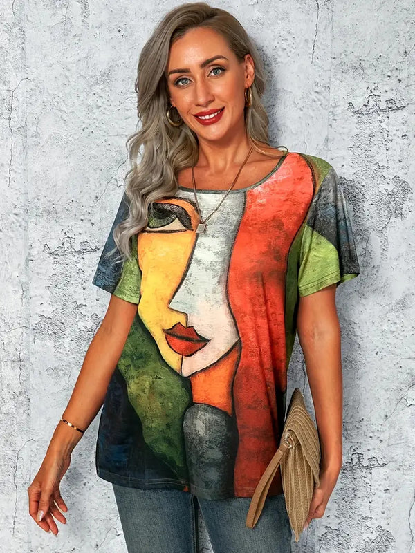 Colorful Face Art T shirts