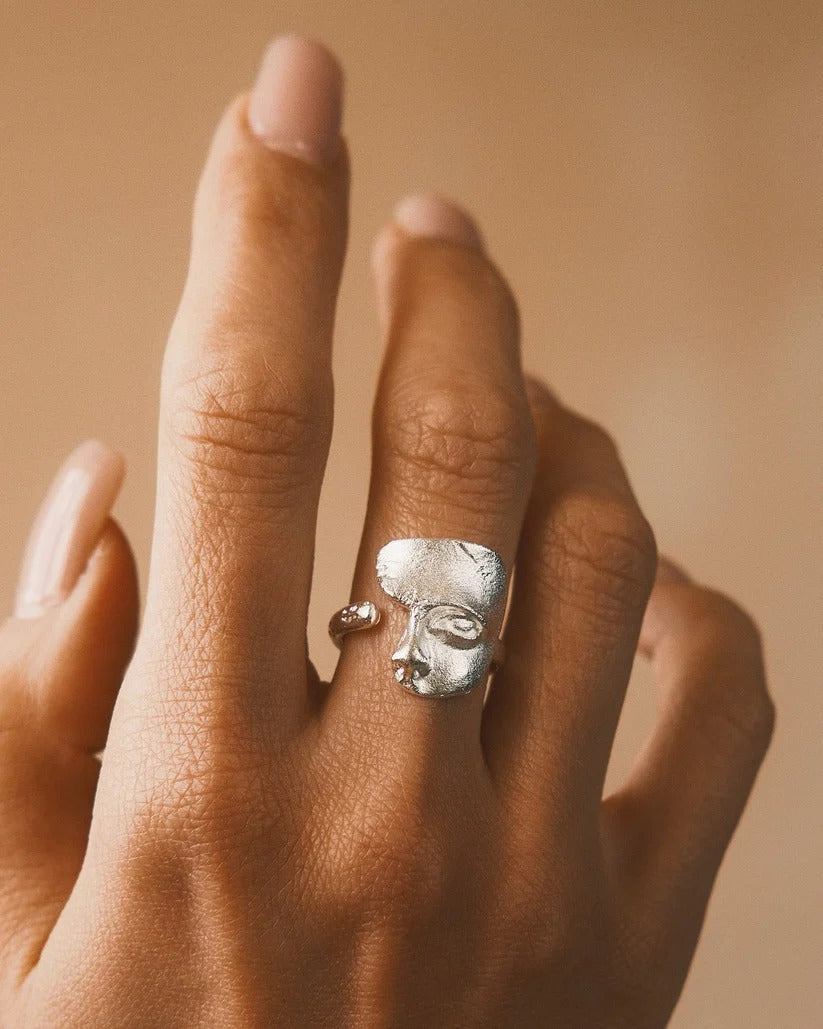 Unique Abstract Face Ring
