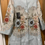 Embroidery Heavy Rhinestone Trench Coat