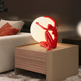 Humanoid Sculpture Moon Table Lamp