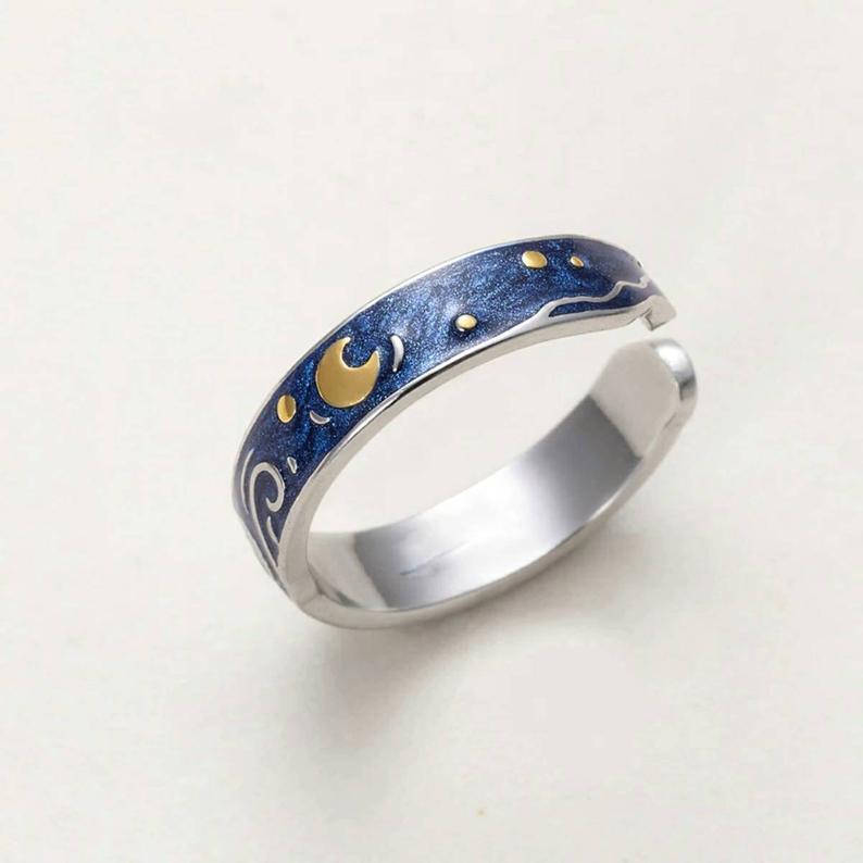 The Starry Night Couple Rings - Art Store