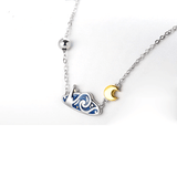 The Starry Night Silver Necklace - Art Store