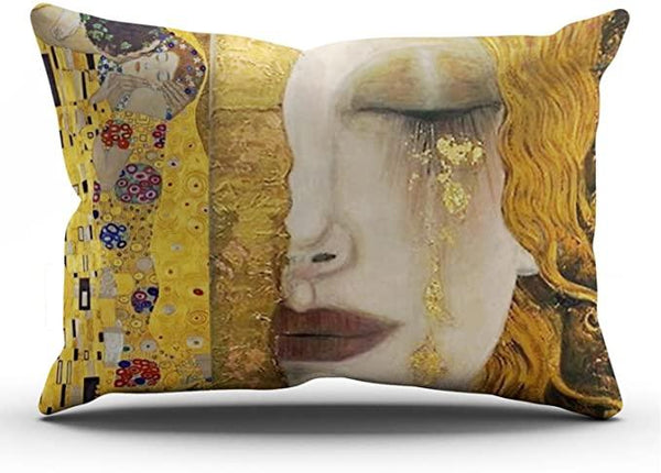 Gustav Klimt Inspired Rectangle Pillow Case - PAP Art Store