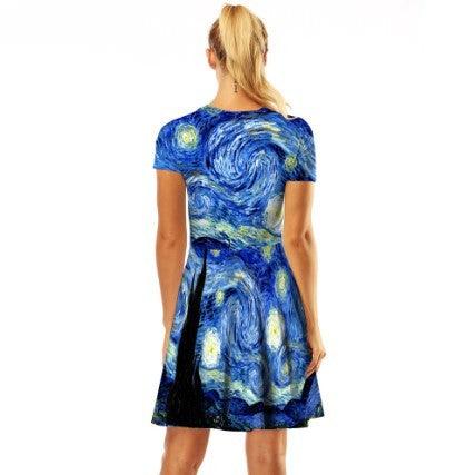 Van Gogh Starry Night Slim Fit Dress - Art Store