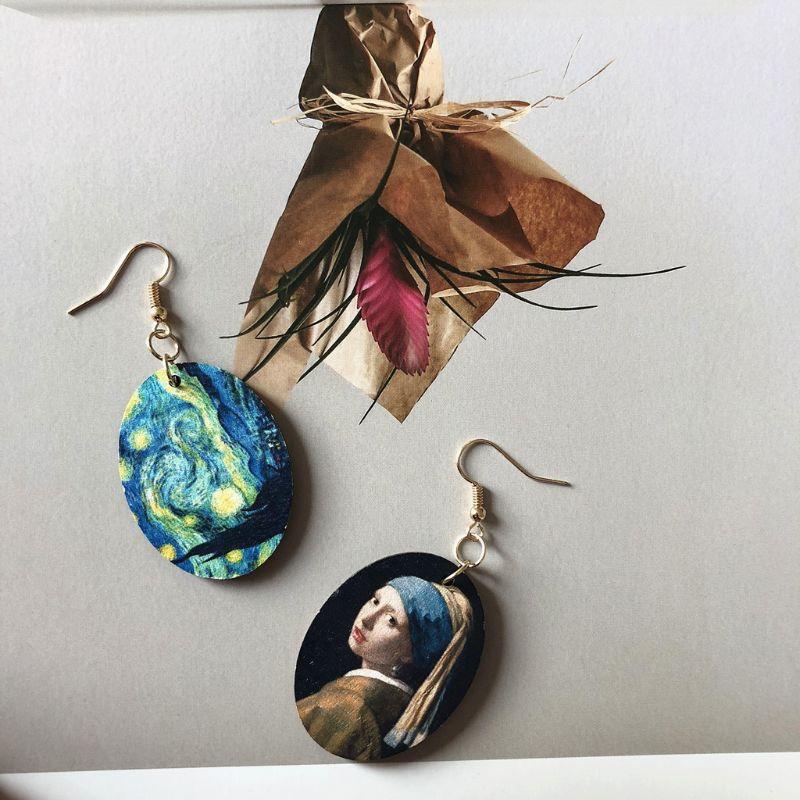 Girl With a Pearl Earring & Starry Night Inspired Earrings - Art Store