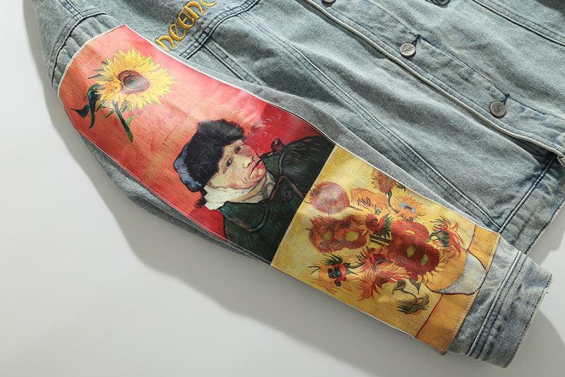 Van Gogh Embroidered Denim Jacket - PAP Art Store