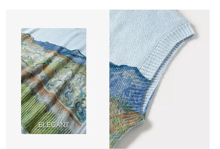 Van Gogh Sleeveless Knitted Sweater - PAP Art Store