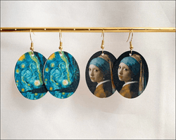 Girl With a Pearl Earring & Starry Night Inspired Earrings - PAP Art Store