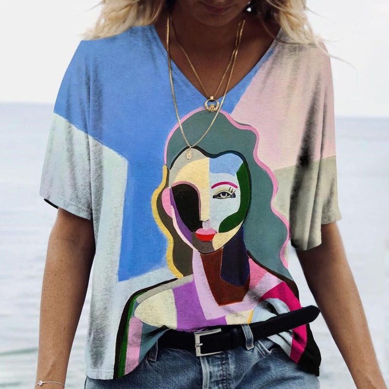 Face Art Printed Oversized T Shirts