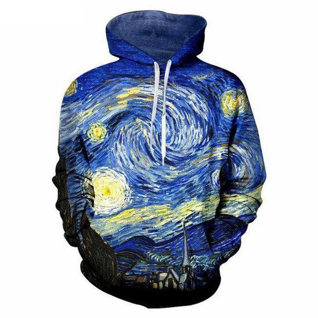 The Starry Night Printed Hoodies n Sweatshirt - Art Store